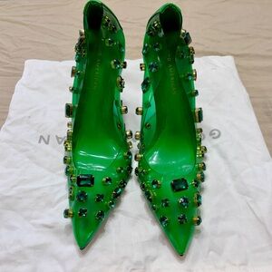Emerald Green Embellished Heels